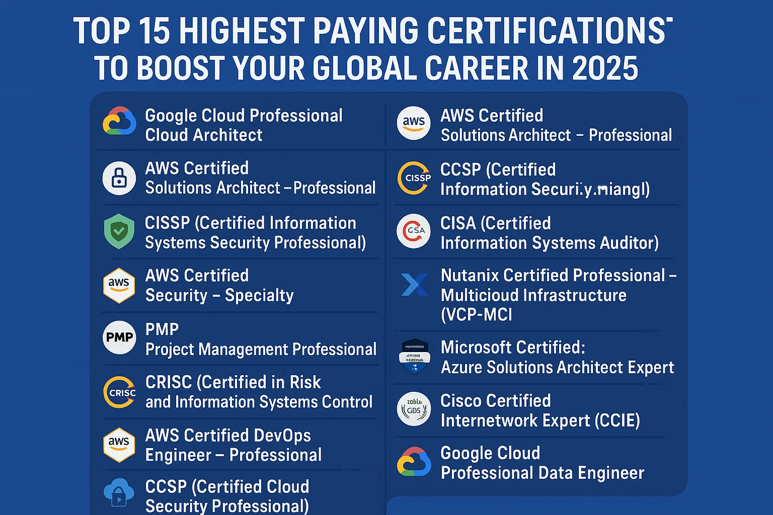 Top 15 Highest Paying Certifications to Boost Your Global Career in 2025 Thumbnail